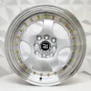 RIN 15X7 5-100 R1 SPORT 1064 SILVER MI GOLD RIVETS ET30 CB73.1